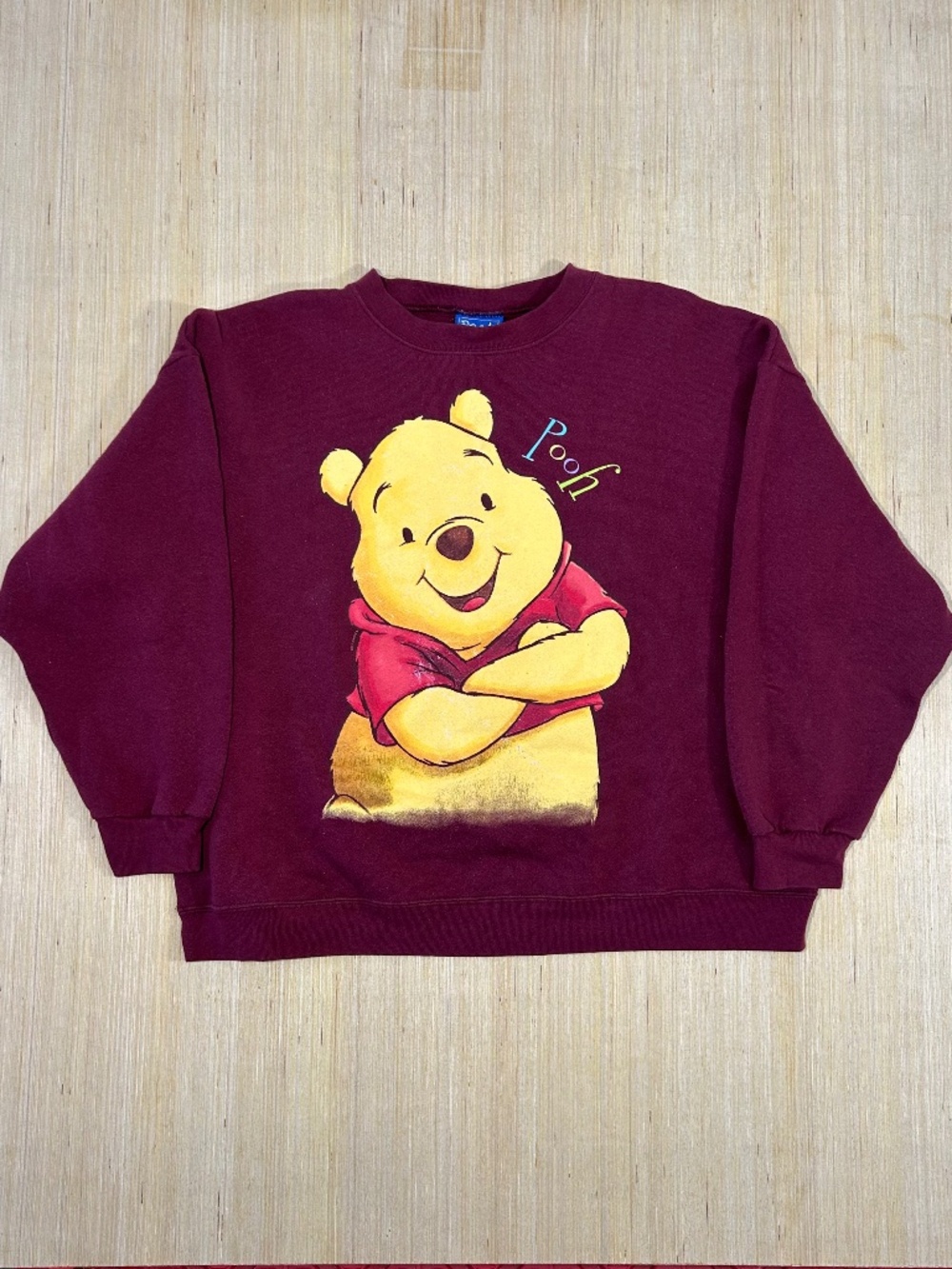 Vintage 90s Winnie The Pooh Sweater Adult XL Maroon Red Sweatshirt Pooh Tag